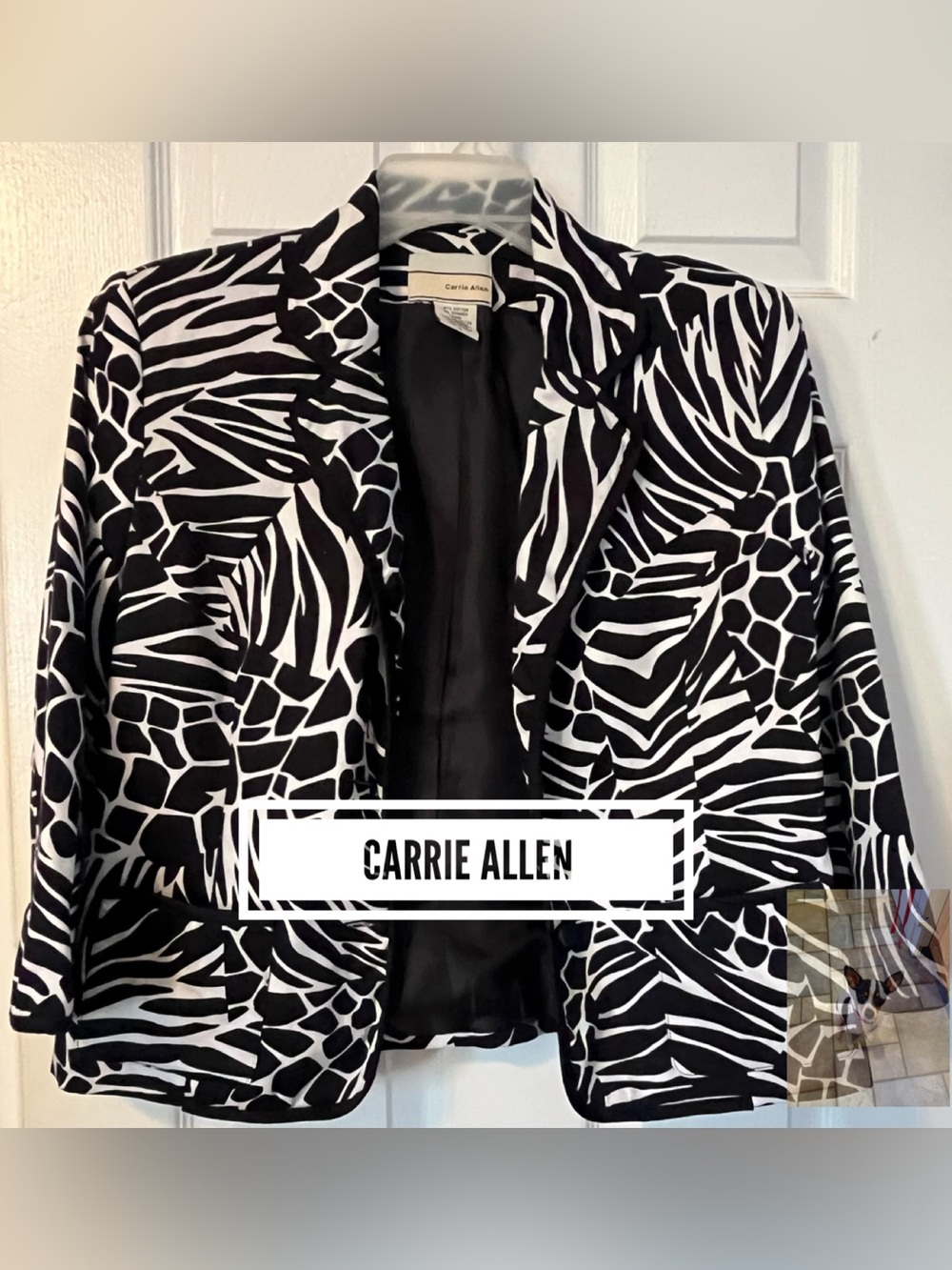 Carrie Allen Zebra Print Blazer Jacket, Sz 12